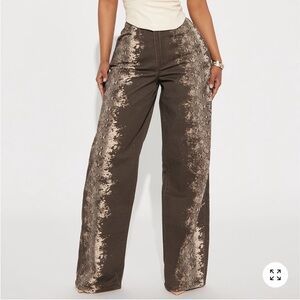 Fashion Nova “Trust No Snake” Printed Pants